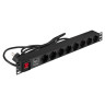 Блок розеток EXEGATE SERVERPRO PDU-19H804 Al-8S-EU2,5CU-SW-SPD1 EX299605RUS